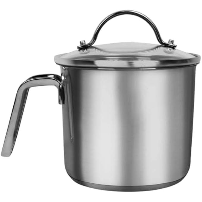 Unity Stainless Steel Saucepan With Glass Lid 14Cm Milk Pot 15 Quart Stock Pot 6 Cups Burner Pot With Pour Spouts Perfect For Milk Sauces Pasta And Noodles - Image 2