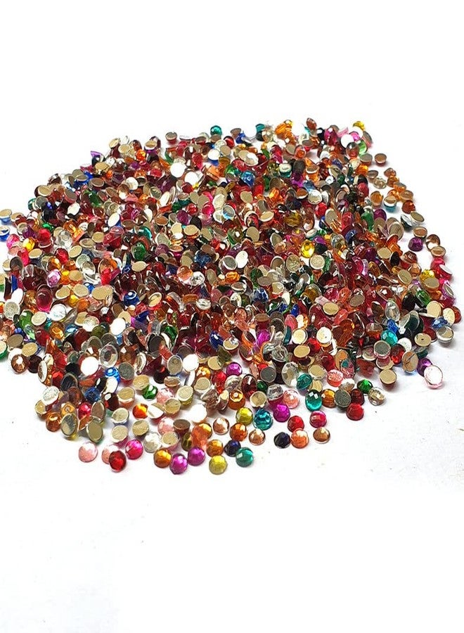 JPM Beads Crystal Finish Rhinestones Mix Color Round Shape 4mm Size 1440 Pieces Pack