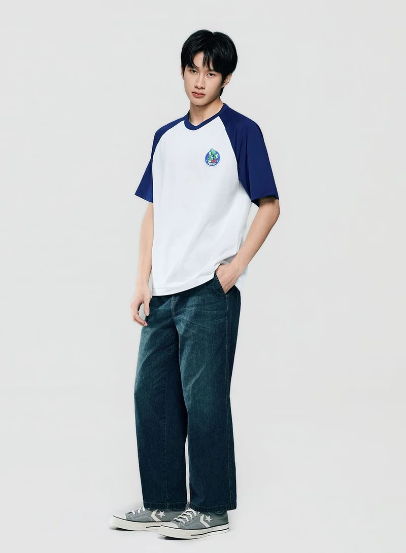 جيوردانو Men Relaxed Mario Raglan Printed Tee