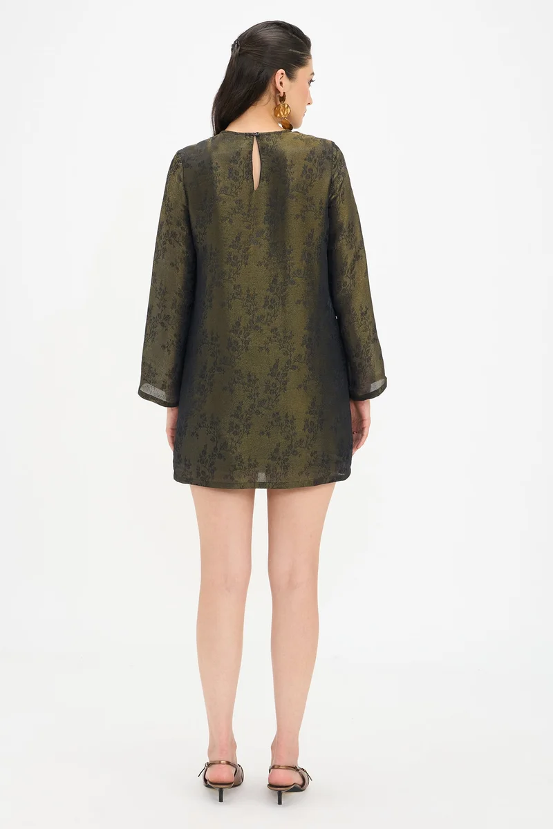 Virgio  Self Design Viscose A-Line Mini Dress for Women for Women | Best Price UAE