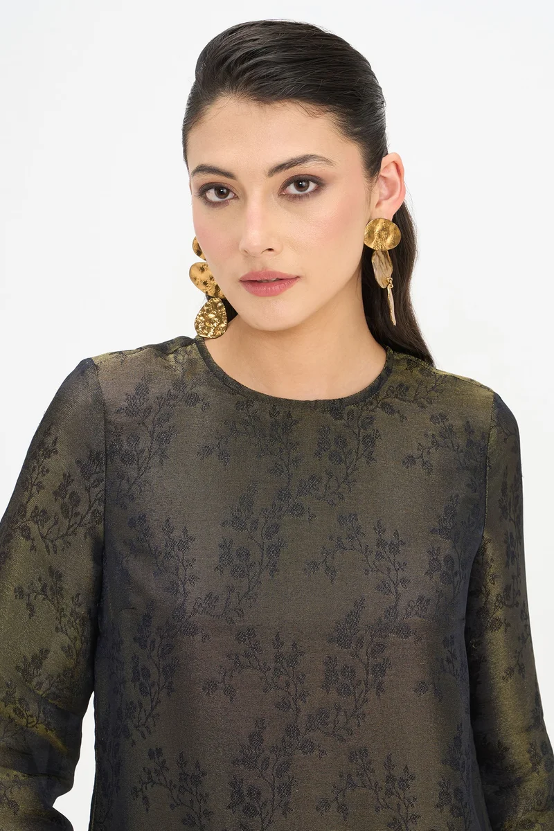 Virgio  Self Design Viscose A-Line Mini Dress for Women for Women | Best Price UAE