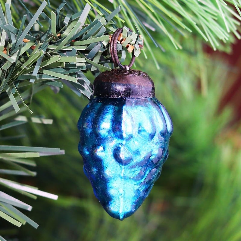 Indian-Shelf IndianShelf 50 Pieces Bulk Glass Colourful Pinecone Christmas Tree Ornaments Farmhouse Pine Cones for Christmas Tree Decorations Sets - Image 2