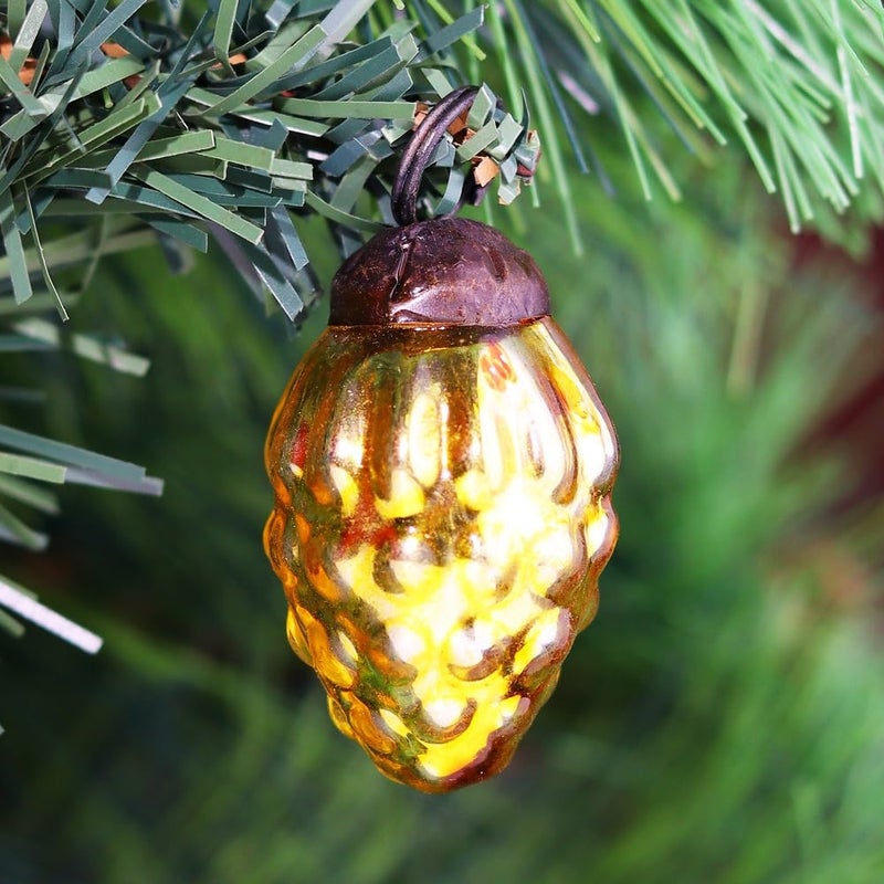 Indian-Shelf IndianShelf 50 Pieces Bulk Glass Colourful Pinecone Christmas Tree Ornaments Farmhouse Pine Cones for Christmas Tree Decorations Sets - Image 4