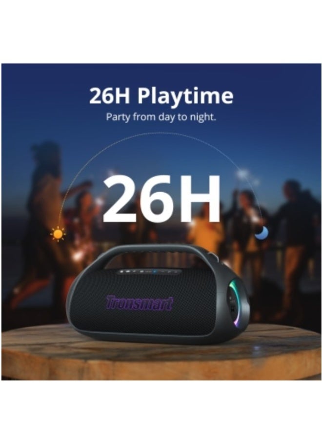 Tronsmart - Bang 2, Portable Bluetooth Speaker, 90W Deep Bass, Custom EQ & Light, IPX6 Waterproof, 26H Playtime for Outdoor, Beach, Party - (Black) - Image 4