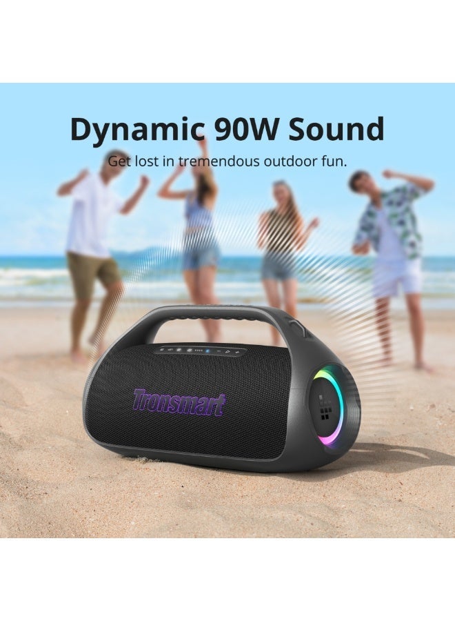 Tronsmart - Bang 2, Portable Bluetooth Speaker, 90W Deep Bass, Custom EQ & Light, IPX6 Waterproof, 26H Playtime for Outdoor, Beach, Party - (Black) - Image 3