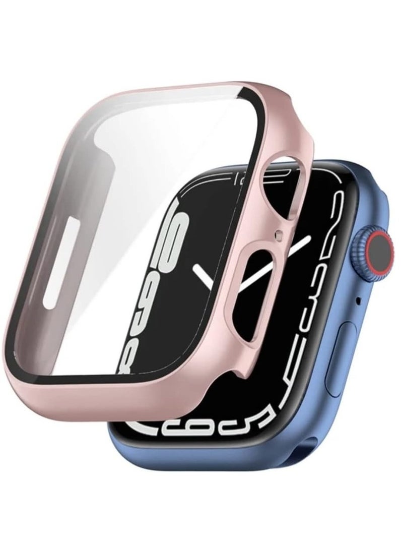 2 Pack Case with Screen Protector Compatible With Apple IWatch Series 9 | 8 | 7 Anti Scratch Tempered Glass With Watch Case Protector (Rose Gold 41mm)  - Image 2