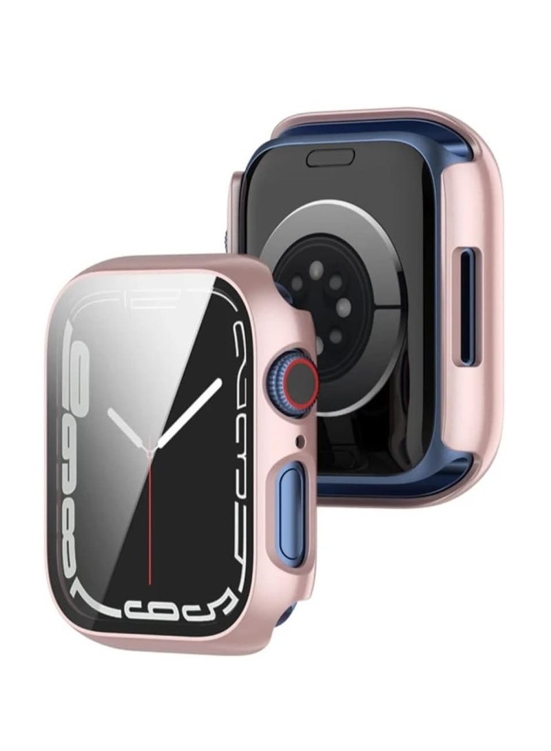 2 Pack Case with Screen Protector Compatible With Apple IWatch Series 9 | 8 | 7 Anti Scratch Tempered Glass With Watch Case Protector (Rose Gold 41mm)  - Image 1
