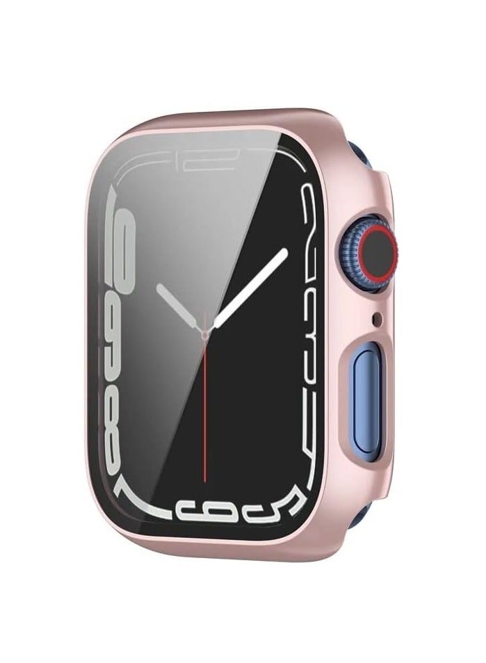 2 Pack Case with Screen Protector Compatible With Apple IWatch Series 9 | 8 | 7 Anti Scratch Tempered Glass With Watch Case Protector (Rose Gold 41mm)  - Image 4