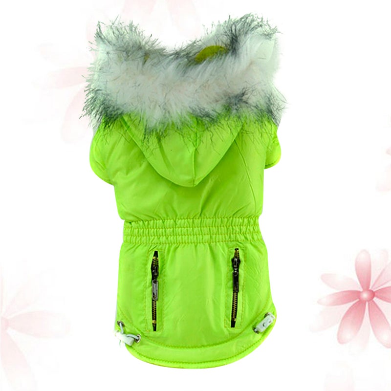 Stylish Pet Winter Clothes Zipper Cold Pet Clothes Coat Pet Costume for Puppy Dog (Light Green, ) - Image 1