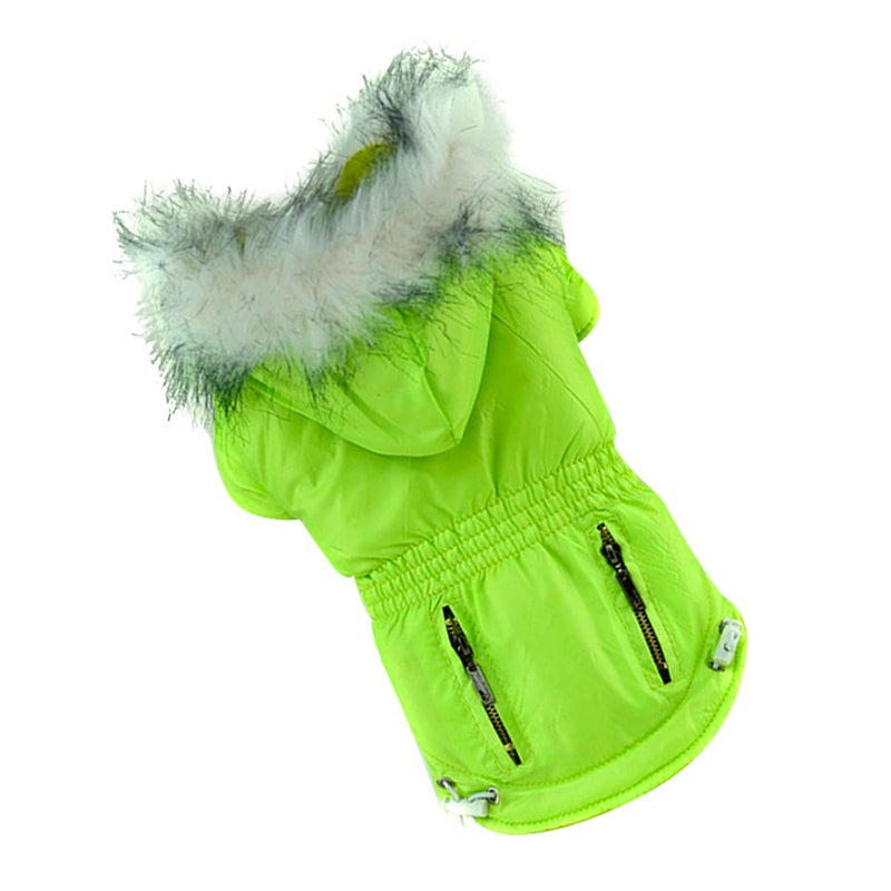 Stylish Pet Winter Clothes Zipper Cold Pet Clothes Coat Pet Costume for Puppy Dog (Light Green, ) - Image 5