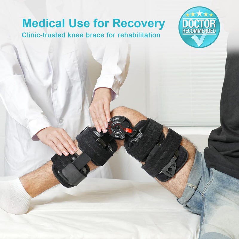 KD ROM Knee Brace: Hinged Post-Op Knee Brace for Arthritis, ACL, MCL, and PCL Injury â€“ Optimal Support for Rehabilitation - Image 2