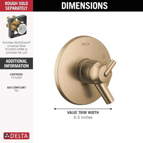Delta Faucet Trinsic 17 Series Dual-Function Shower Handle Valve Trim Kit, Champagne Bronze T17059-CZ (Valve Not Included) - Image 2