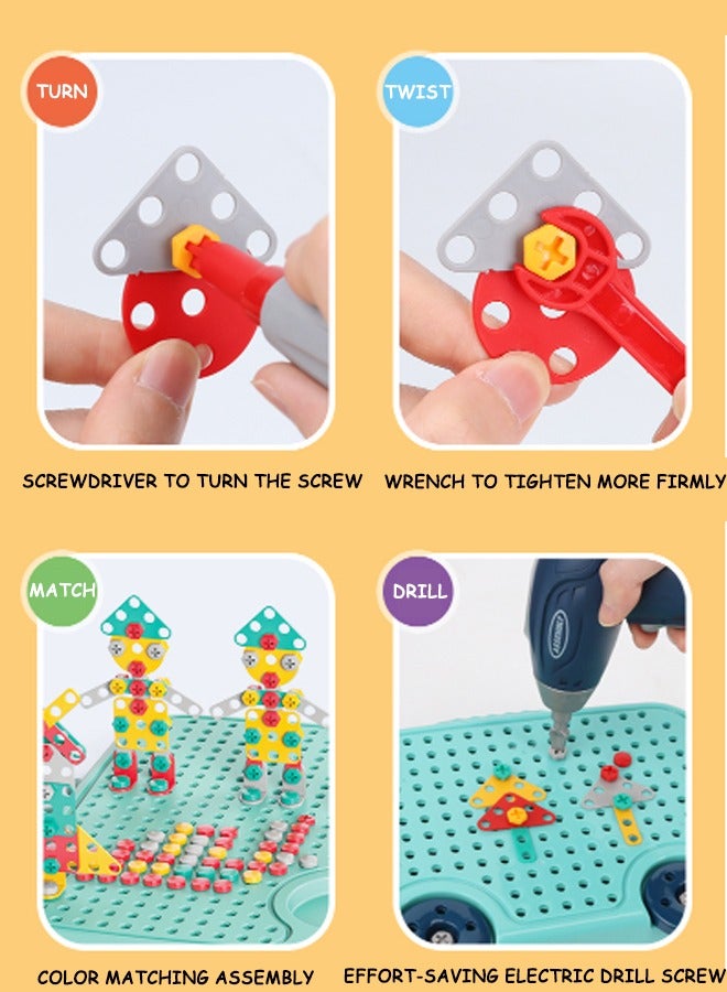 Children'S Screw Toys, 224-Piece Drill Toys, Drill And Screwdriver Sets, Children'S Building Blocks, Building Block Games, Children'S Screw-Twisting Educational Toys, Simulation Electric Repair Toys - Image 4