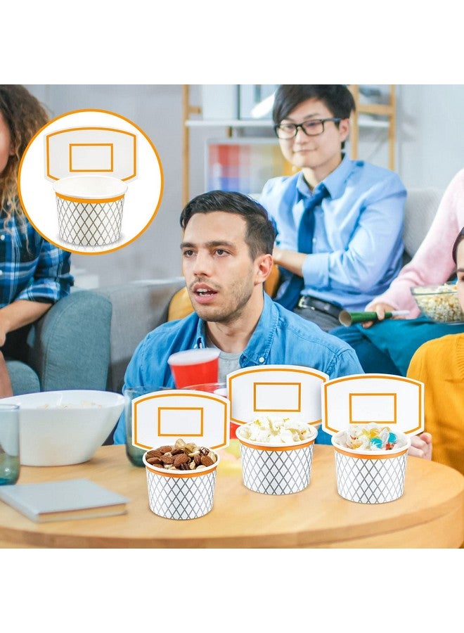 Suclain Basketball Hoop Snack Cups Basketball Party Decorations Paper Party Supplies Kids Paper Snack Cups Disposable Treat Food Bowls for Ball Themed Birthday Favors(24 Pieces) - Image 5