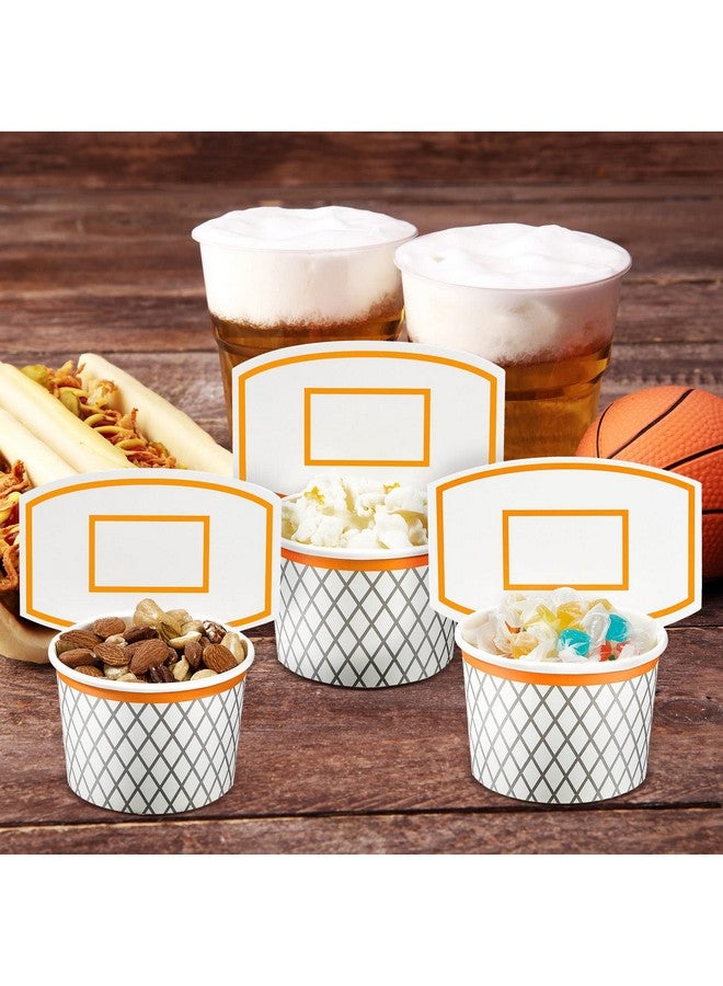 Suclain Basketball Hoop Snack Cups Basketball Party Decorations Paper Party Supplies Kids Paper Snack Cups Disposable Treat Food Bowls for Ball Themed Birthday Favors(24 Pieces) - Image 4