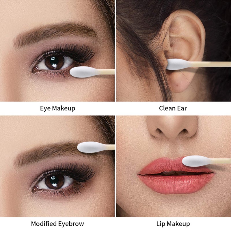 tifanso 500 Count Cotton Swabs, Natural Double Round Strong Wooden Cotton Tip Sticks Buds for Ears, Cruelty-Free Ear Swabs with Storage Box - Image 5