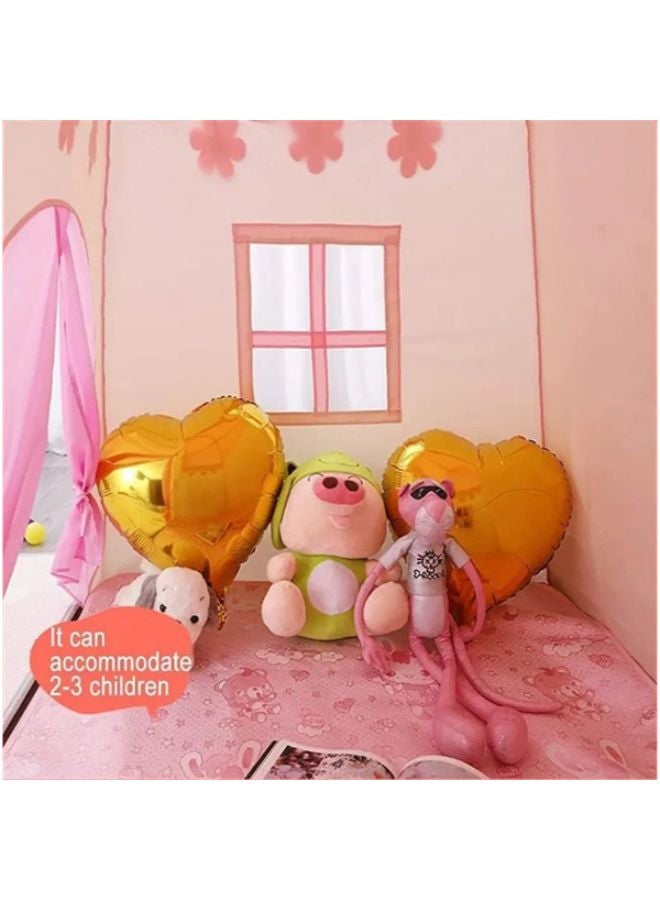 خيمة قلعة عالية الجودة ومحمولة وقابلة للطي للأطفال الصغار ، وردي 130 * 130 * 100 سم  كود / CL-30 - Image 4