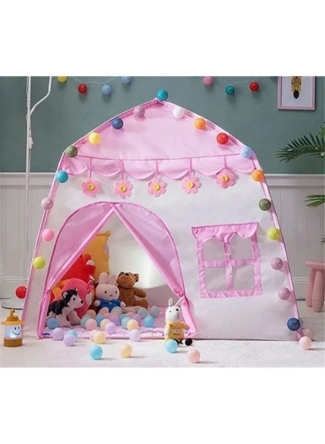 خيمة قلعة عالية الجودة ومحمولة وقابلة للطي للأطفال الصغار ، وردي 130 * 130 * 100 سم  كود / CL-30 - Image 5