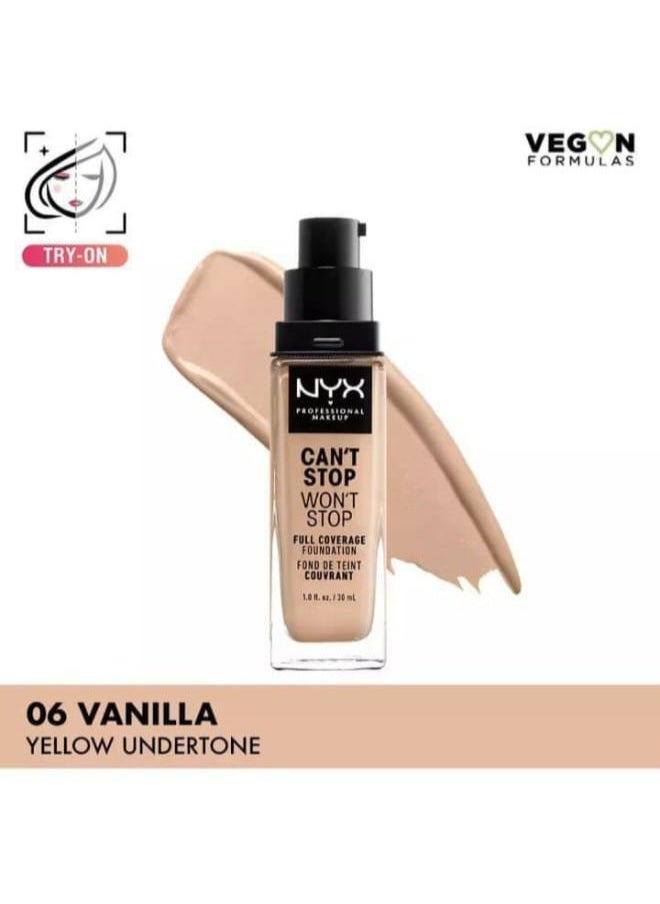 NYX PROFESSIONAL MAKEUP - NYX Can't Stop Won't Stop Liquid Foundation 6.5 Nude 30ml - Image 1