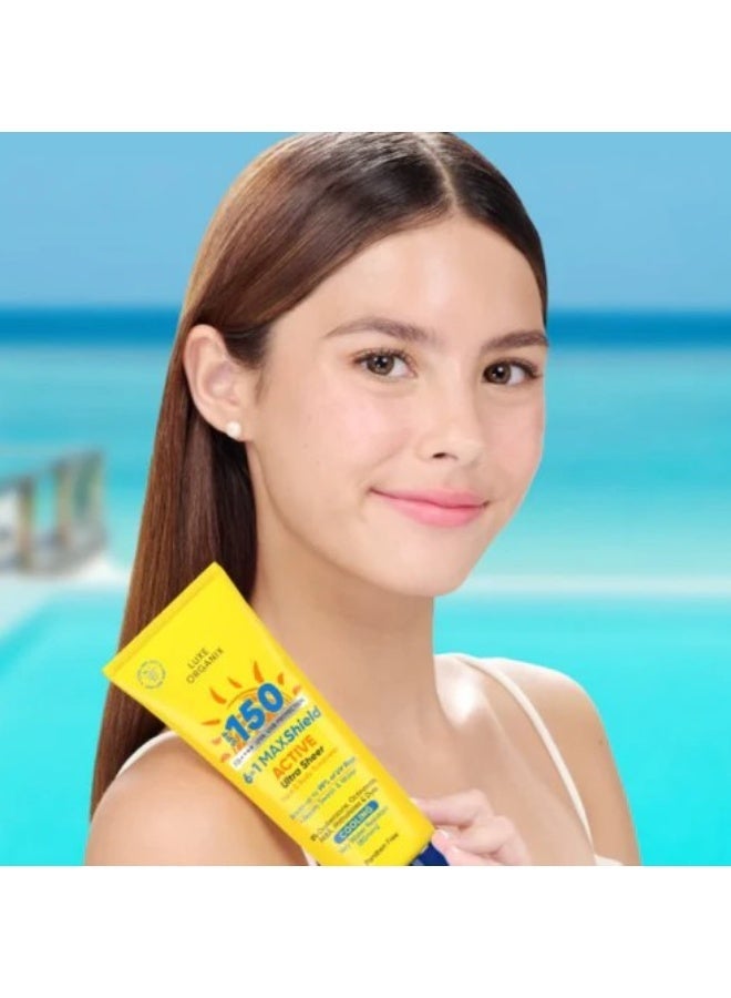 Luxe Organix SPF 150 6-in-1 Maxshield Active Ultra Sheer Face & Body Cooling Sunscreen - 100ml - Image 3