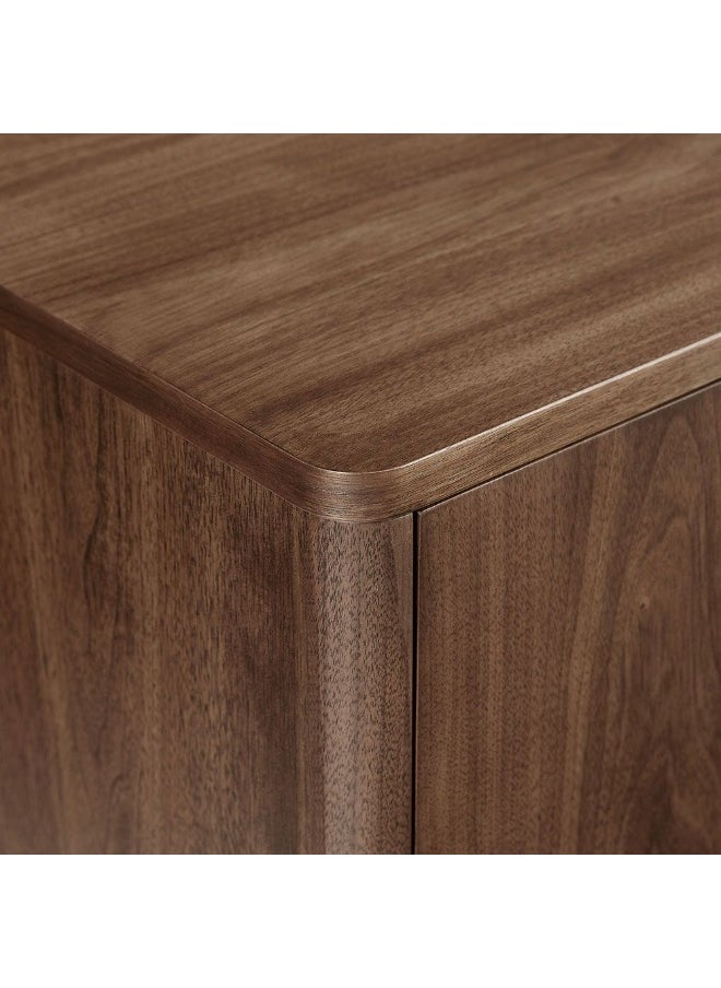 DANUBE HOME Rorvik Sideboard Cabinet Strong And Sturdy Kitchen Organiser Rack Modern Design Buffet Cabinet Side Board For Dining Room Bar Kitchen L160Xw45Xh85Cm - Walnut  - Image 1