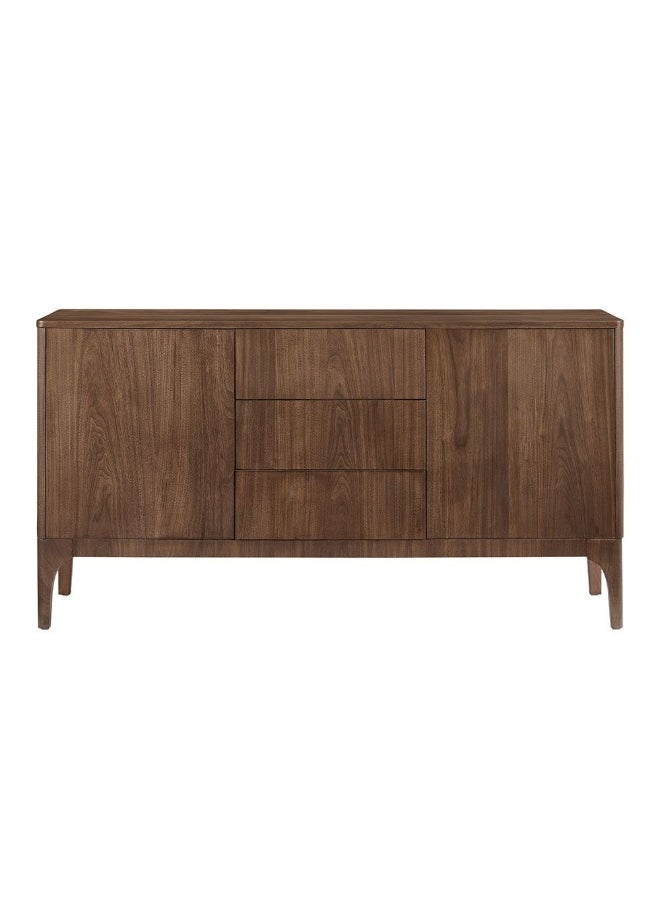 DANUBE HOME Rorvik Sideboard Cabinet Strong And Sturdy Kitchen Organiser Rack Modern Design Buffet Cabinet Side Board For Dining Room Bar Kitchen L160Xw45Xh85Cm - Walnut  - Image 2