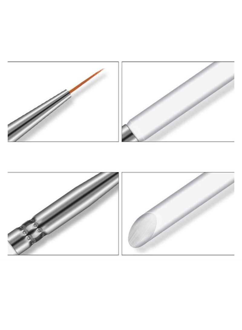 3 Pcs Professional Nail Art Brush Set Liner Pens Striping Brushes for Short Strokes, Details, Blending, Elongated Lines Etc - Image 2