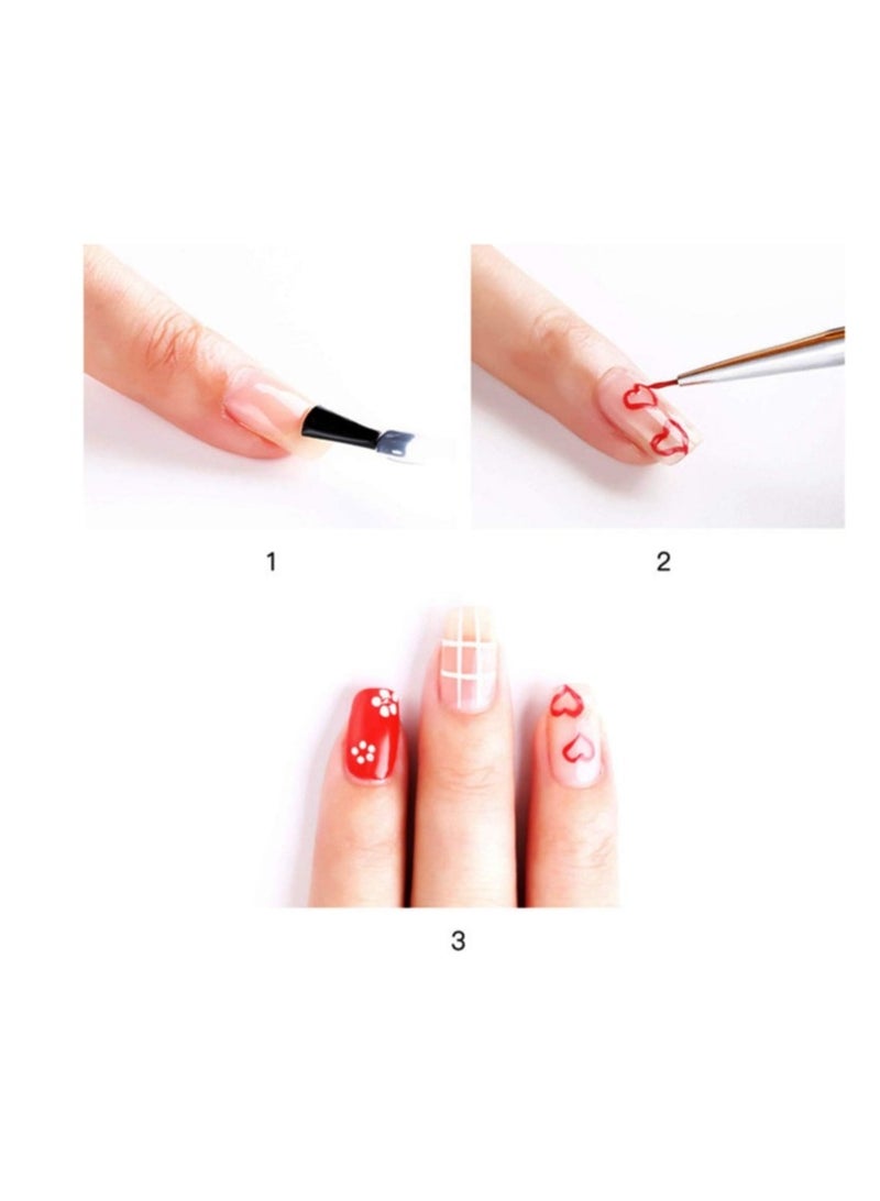 3 Pcs Professional Nail Art Brush Set Liner Pens Striping Brushes for Short Strokes, Details, Blending, Elongated Lines Etc - Image 3