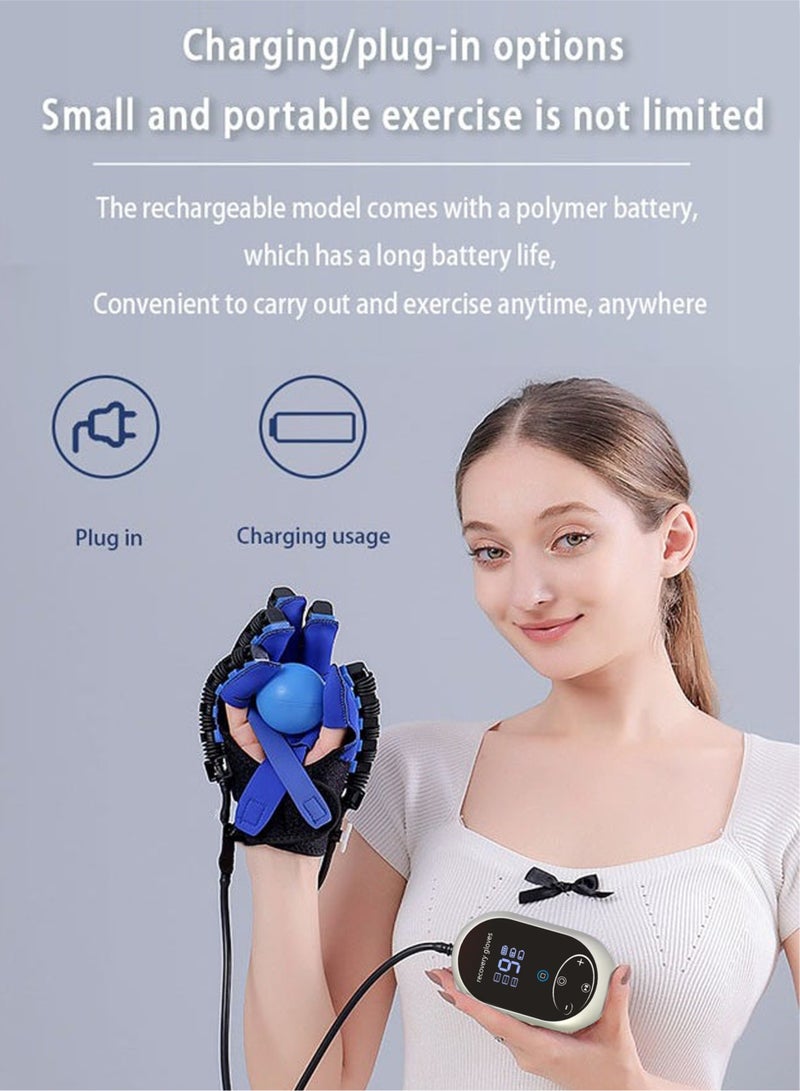 Rehabilitation robot gloves (rechargeable) can be used anytime and anywhere without plugging in, and can be used for 90 minutes to 160 minutes on a single charge, hand stroke rehabilitation equipment, hand dysfunction patient training device, stroke hemiplegia finger orthosis, used for long-term relief of finger cramps，with training ball + finger massage clip