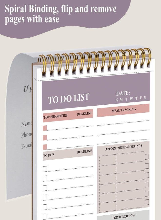 HAUTOCO 2 Packs to Do List Notepad, A5 to Do List Notebook for Work Undated Tear Off Daily Planner Notepad Task Checklist Organizer for Home Office School, Totally 208 Pages - Image 5
