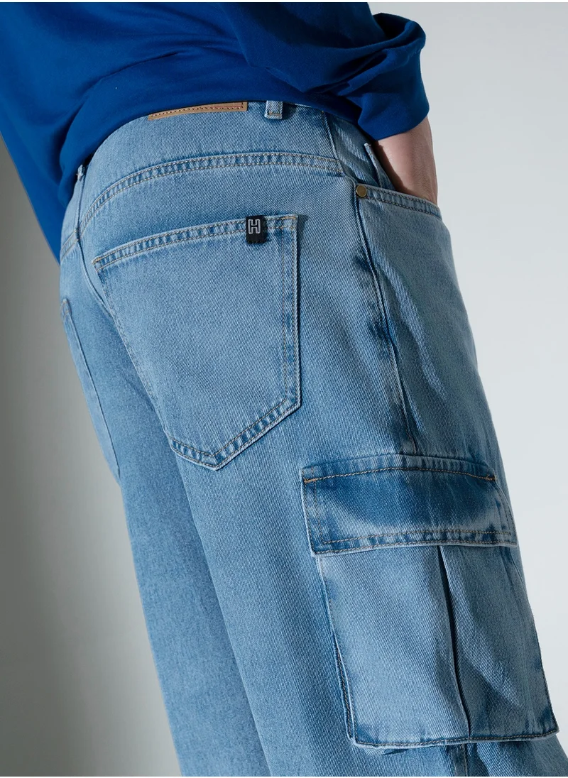 هوبرهولمي Blue Jeans for Men, Mid-Rise Clean Look