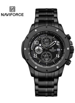 Stylish Chronograph Watch for Men with Stainless Steel Bracelet Sporty Dial Luminous Hands and Water Resistant Design for Everyday Casual and Formal Wear
