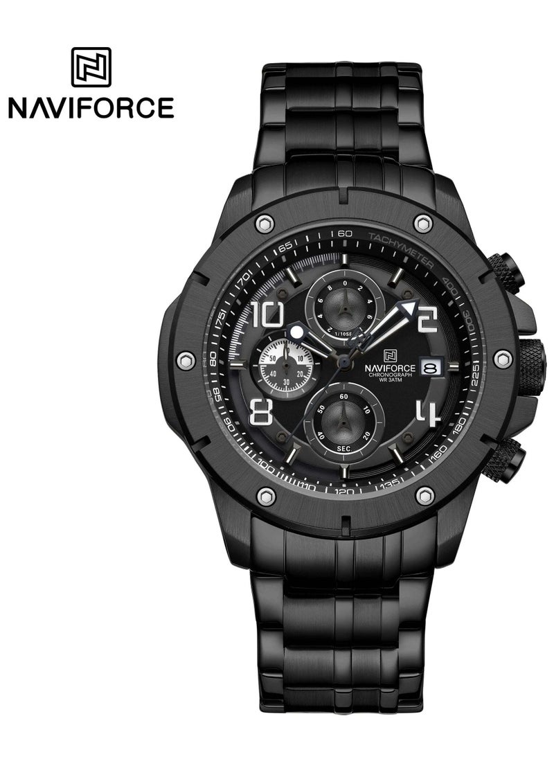NAVIFORCE - Stylish Chronograph Watch for Men with Stainless Steel Bracelet Sporty Dial Luminous Hands and Water Resistant Design for Everyday Casual and Formal Wear - Image 1