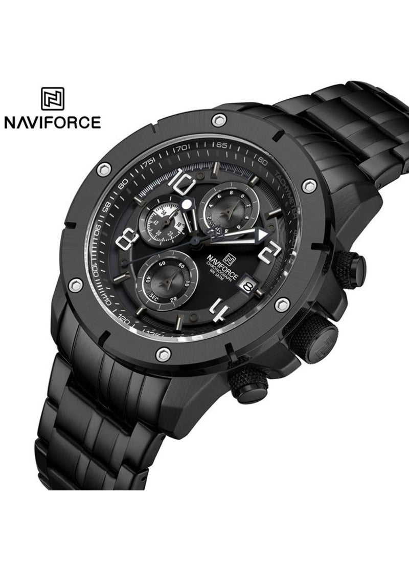 NAVIFORCE - Stylish Chronograph Watch for Men with Stainless Steel Bracelet Sporty Dial Luminous Hands and Water Resistant Design for Everyday Casual and Formal Wear - Image 1
