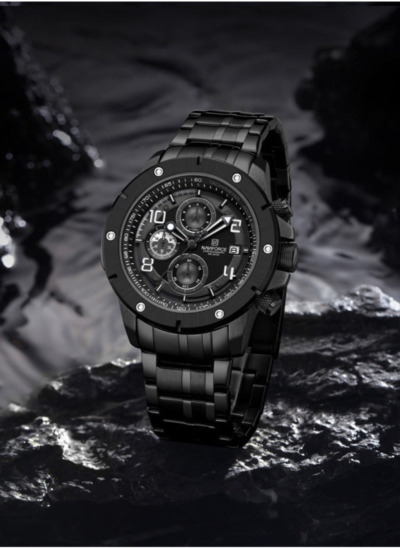 NAVIFORCE - Stylish Chronograph Watch for Men with Stainless Steel Bracelet Sporty Dial Luminous Hands and Water Resistant Design for Everyday Casual and Formal Wear - Image 1