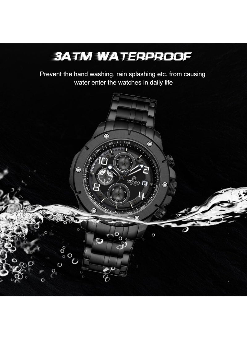 NAVIFORCE - Stylish Chronograph Watch for Men with Stainless Steel Bracelet Sporty Dial Luminous Hands and Water Resistant Design for Everyday Casual and Formal Wear - Image 1