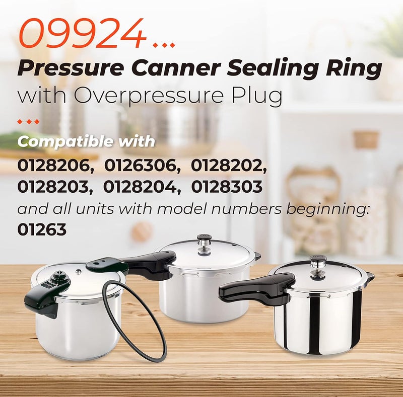 ANTOBLE 09924 Pressure Canner Sealing Ring - & Overpressure Plug for Presto 0128206 0128202 0128203 0128204 0128303 0126306 6 & 8 Quart Pressure Cooker - 2 Pack - Image 3