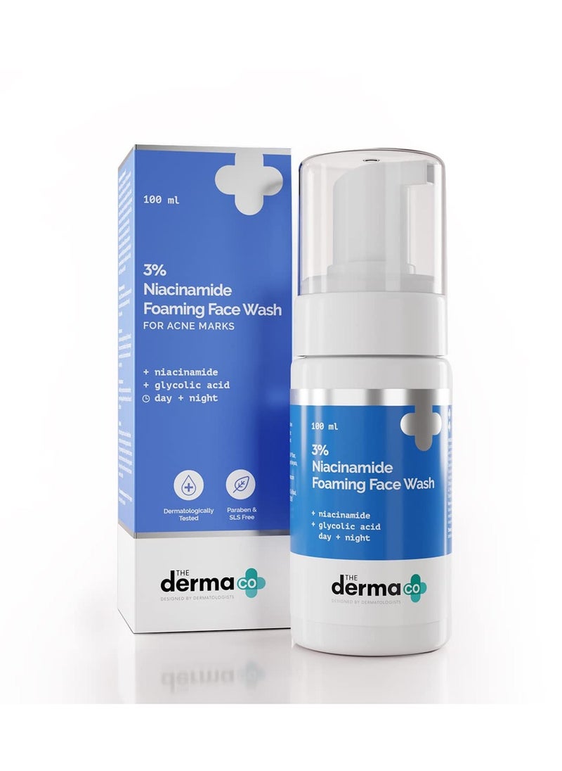 THE derma Co The Derma Co 3% Niacinamide Foaming Face Wash for Acne Marks - 100 ml(dermaco)  - Image 1