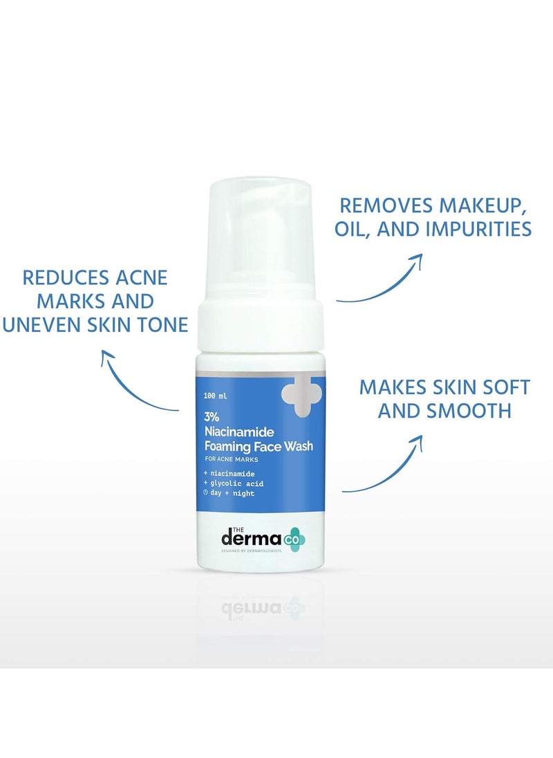 THE derma Co The Derma Co 3% Niacinamide Foaming Face Wash for Acne Marks - 100 ml(dermaco)  - Image 3