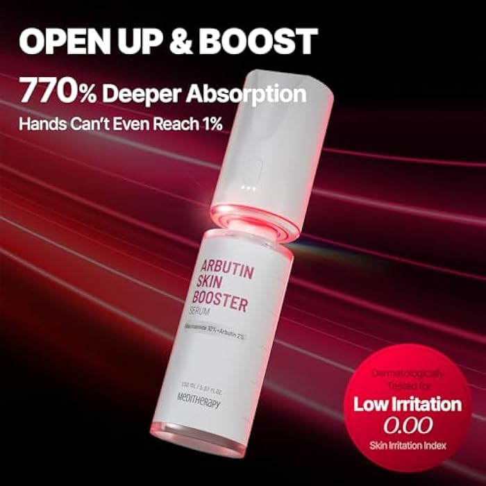 MEDITHERAPY Arbutin Skin Booster Serum + Device 5.07 fl. oz - Korean Face Serum with 10% Niacinamide and 2% Arbutin - At Home Face Massager Tool for Radiant Glow Skin - Boosts Skin Absorption by 770% - Image 2