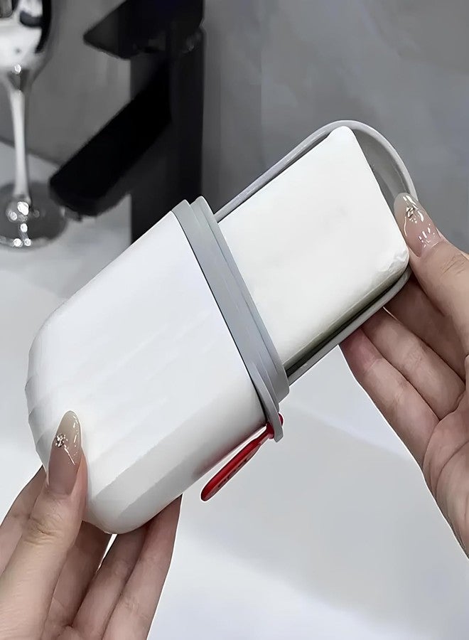 Packcy Leakproof Travel Soap Case with Lid Portable Bar Soap Holder for Traveling,Camping & Gym White Waterproof Soap Container for Bathroom,Shower & Outdoor Use - Image 2