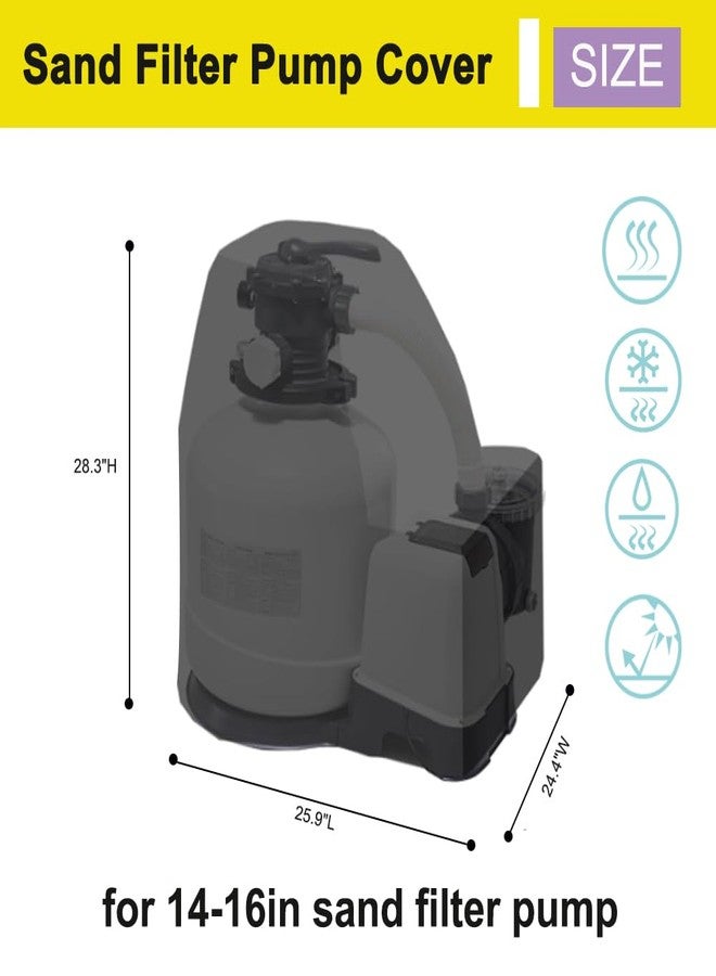 BeadChica Pool Sand Filter Pump Cover Compatible with INTEX Krystal Clear Sand Filter Pump，fits 14-16in - Image 2