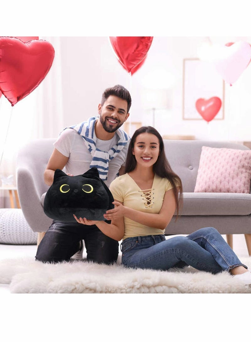 Cute 3D Black Cat Plush Toy Pillow, Perfect Gift for Birthdays and Valentine's Day for Girlfriends and Kids, 15.7 Inches - Image 2
