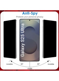 Glass Privacy Screen Protector for Samsung Galaxy S25 Ultra 5G, Anti-Spy Flexible TPU Film, Fingerprint Unlock Compatible  - Image 3