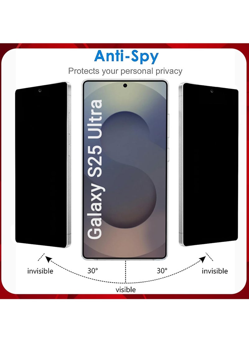 Glass Privacy Screen Protector for Samsung Galaxy S25 Ultra 5G, Anti-Spy Flexible TPU Film, Fingerprint Unlock Compatible  - Image 3