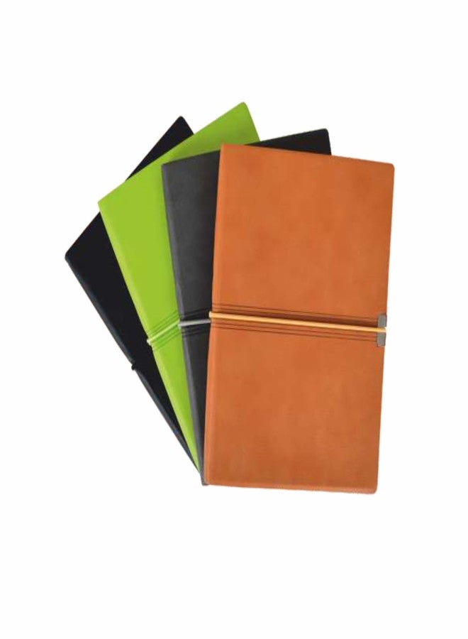 Worldone PU Cover Ingenious Executive Notebook with Horizontal Elastic Band Clousre String, 80 Gsm 224 Natural Shade page, Split as 208 Ruled, 8 Plain & 8 Graph Pages, Ideal for Corporate gifting, Color Grey, Size A5, Pack of 2 - Image 2