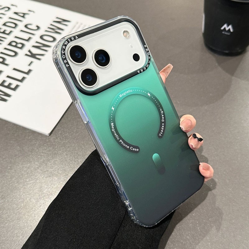 غطاء MagSafe بAcrylic لـ iPhone 14 / 14 Plus / 14 Pro / 14 Pro Max مع مغناطيس قوي وتغطية كاملة مع ملمس غير لامع مع مقاوم للخدش باللون أخضر مغناطيسي من الأكريليك للمكتب المنزلي - Image 1