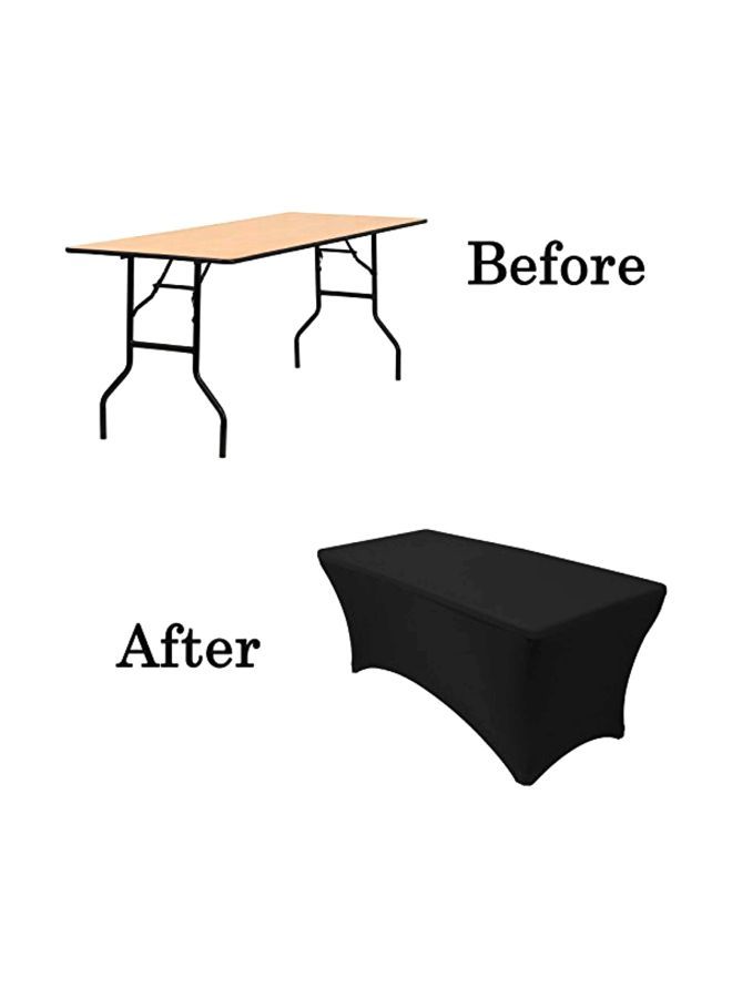 نيبمينينت مفرش طاولة بحواف مطاطية من قماش سباندكس أسود 96x30x30بوصة - Image 4