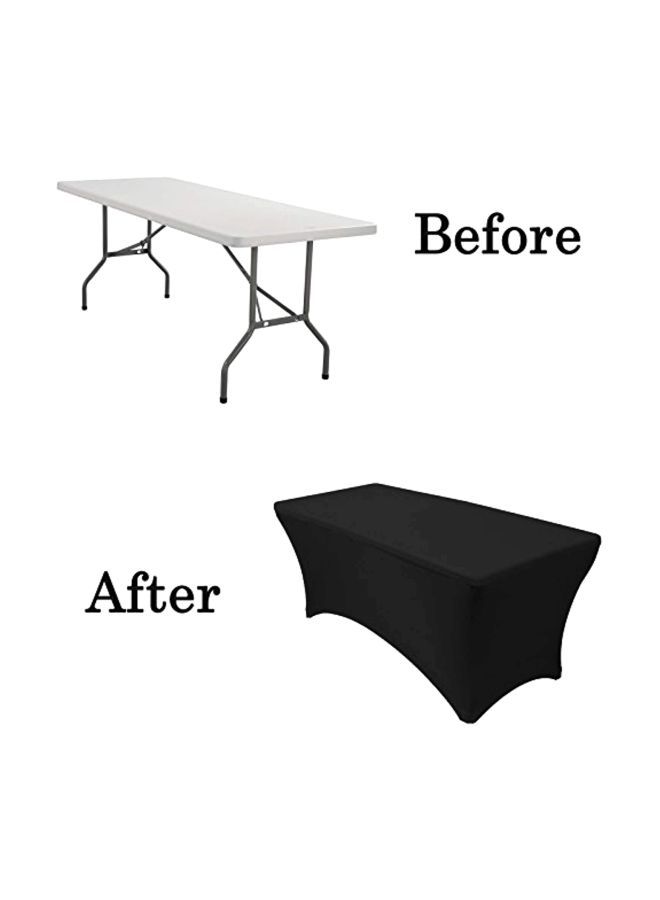 نيبمينينت مفرش طاولة بحواف مطاطية من قماش سباندكس أسود 96x30x30بوصة - Image 2