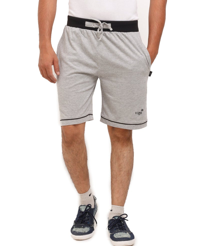 VEGO. Men's Bermuda Shorts (HS-888-GREY-BLACK-34_Grey_34) - Image 5